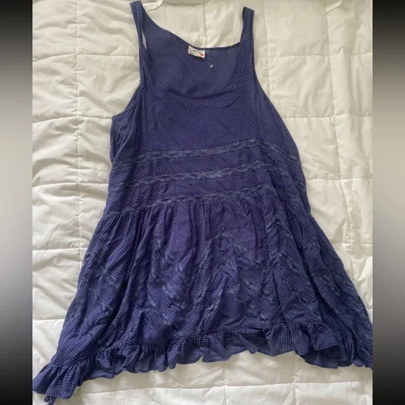 Free People Blue Polka Dot Dress